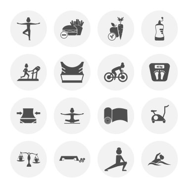 On altı spor ve fitness simgeler kümesi