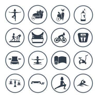 On altı spor ve fitness simgeler kümesi