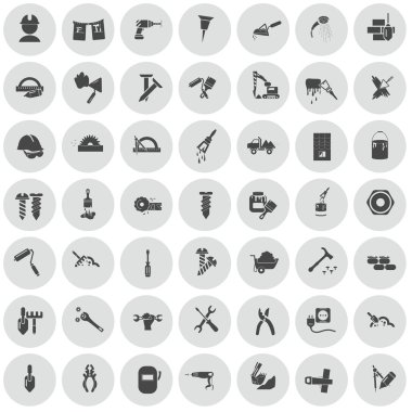 Kırk dokuz inşaat simge kümesi