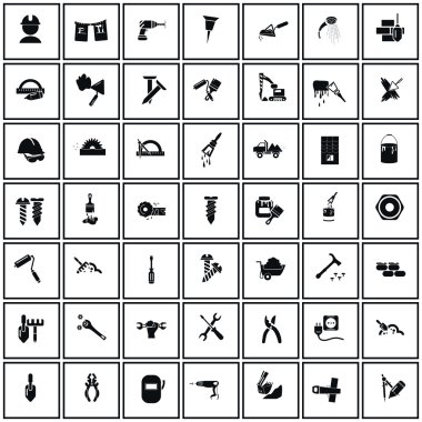 Kırk dokuz inşaat simge kümesi