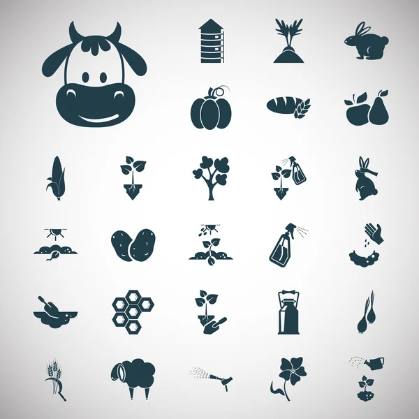 Set di ventisette icone dell'agricoltura — Vettoriale Stock
