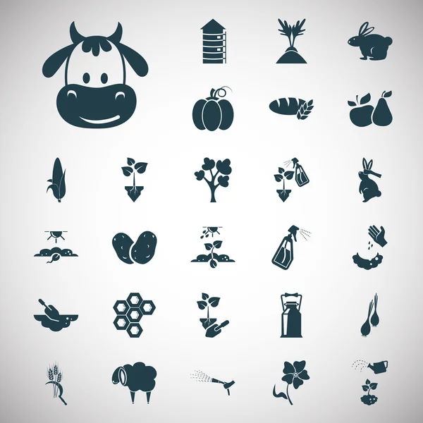 Conjunto de veintisiete iconos agrícolas — Archivo Imágenes Vectoriales