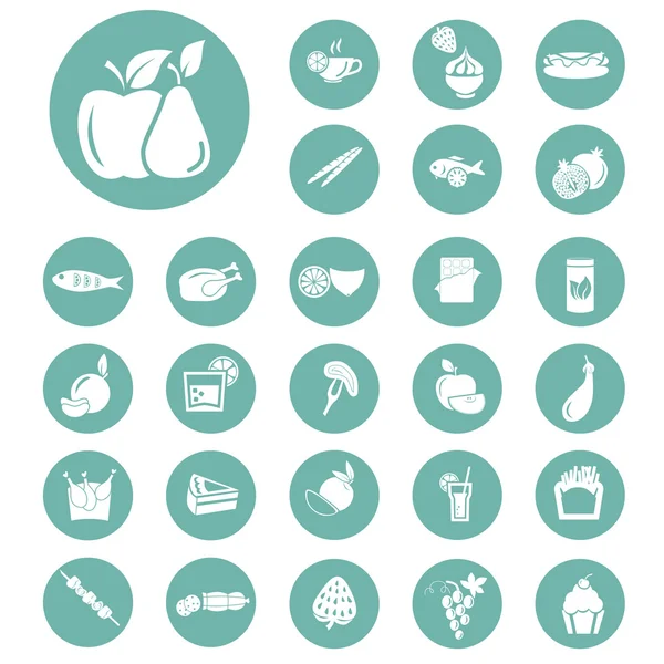 Set of twenty seven food icons — Stock Vector