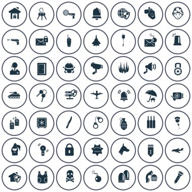 Kırk dokuz askeri kümesi ve polis simgeler