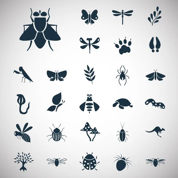Conjunto de veintisiete iconos de la naturaleza — Archivo Imágenes Vectoriales