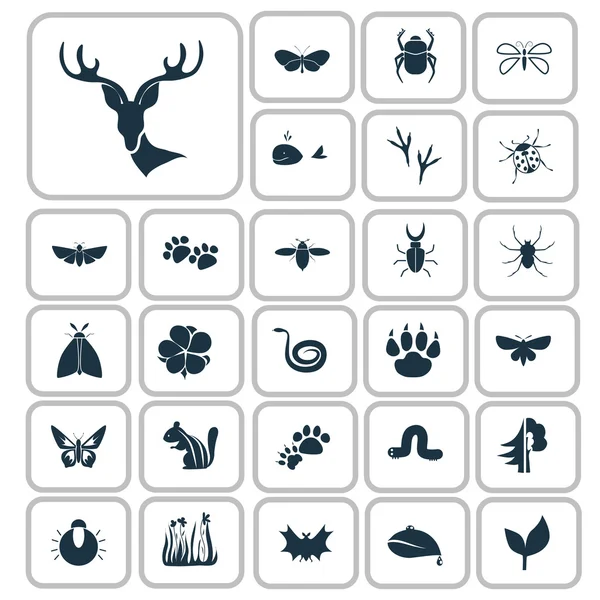 Set van zevenentwintig natuur pictogrammen — Stockvector