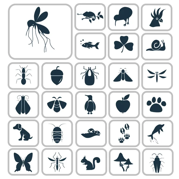 Conjunto de 27 ícones da natureza — Vetor de Stock
