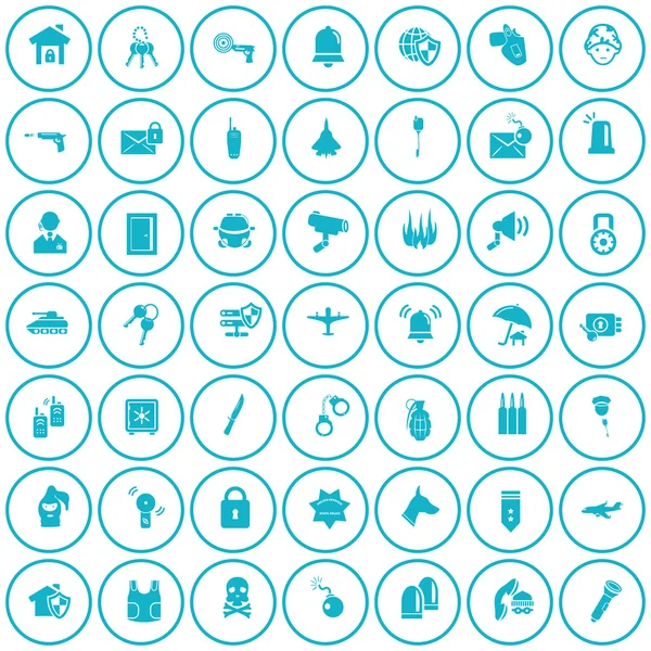 Conjunto de quarenta e nove ícones militares e policiais — Vetor de Stock