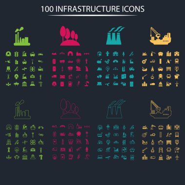 Yüz sanayi ve altyapı simgeler kümesi