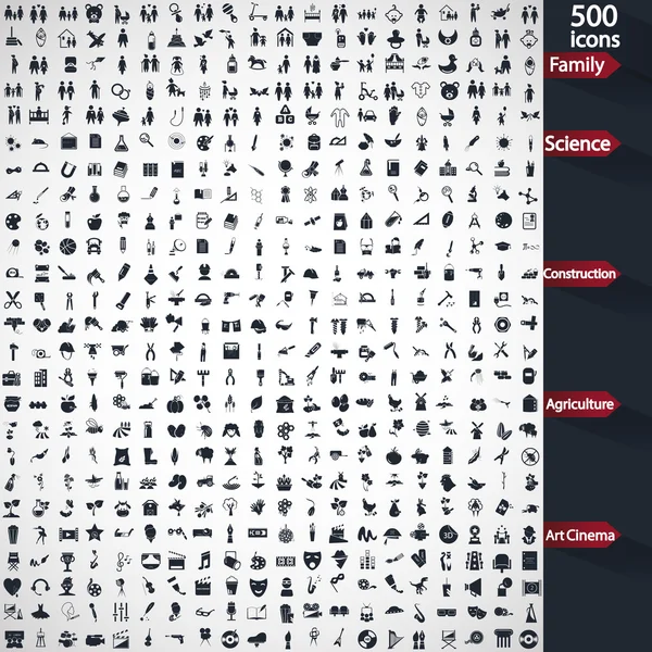 Set di cinquecento icone universali — Vettoriale Stock