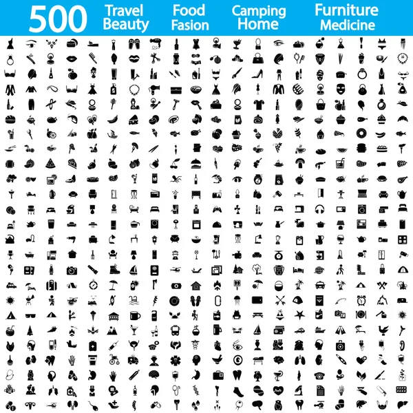 Set of five hundred universal icons — Stock Vector