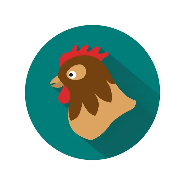 Иконка цветной курицы — стоковый вектор