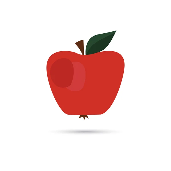 Illustration en couleur de l'icône pomme rouge — Image vectorielle