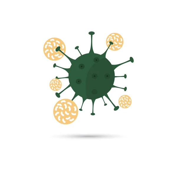 Цветная иллюстрация иммунитета человека атакует иконку вируса — стоковый вектор