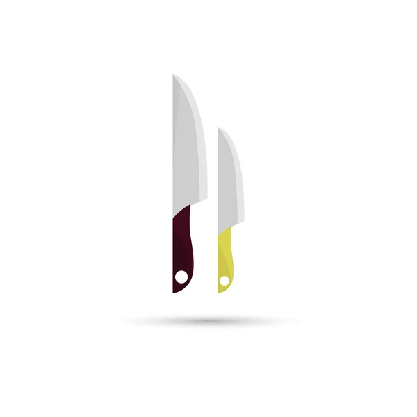 Ilustración a color de par de cuchillos icono — Archivo Imágenes Vectoriales