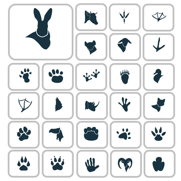 Conjunto de vinte e sete ícones animais —  Vetores de Stock