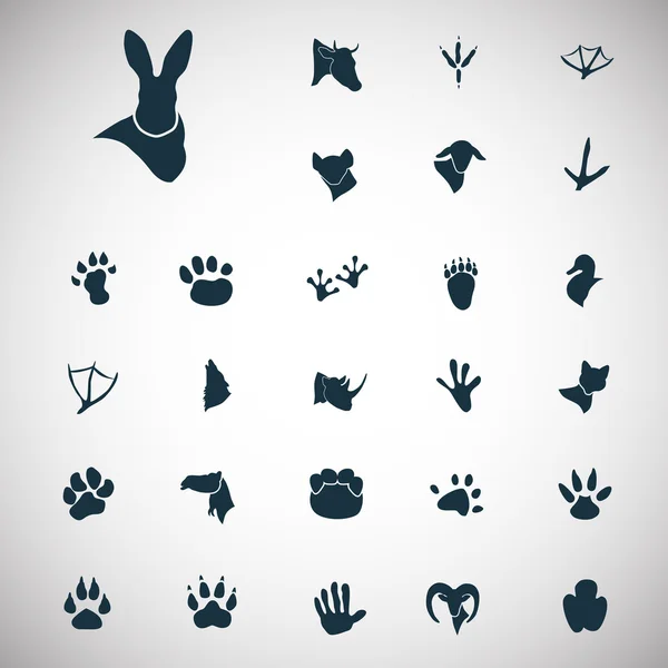 Conjunto de vinte e sete ícones animais —  Vetores de Stock