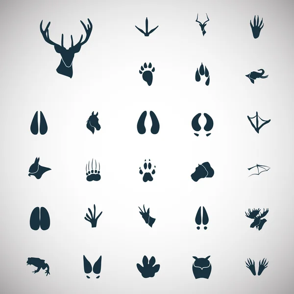 Conjunto de veintisiete iconos animales — Archivo Imágenes Vectoriales