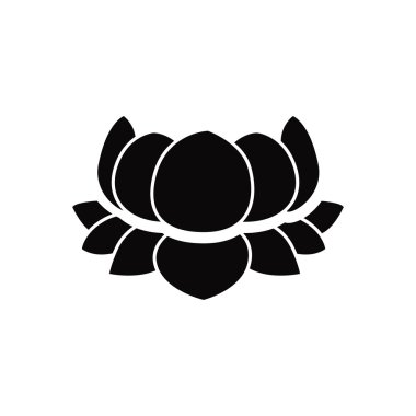 Lotus çiçeği siyah illüstrasyon