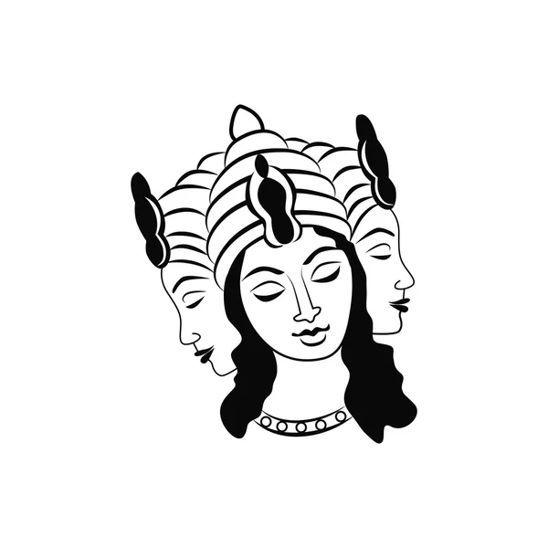Brahma god zwart afbeelding — Stockvector
