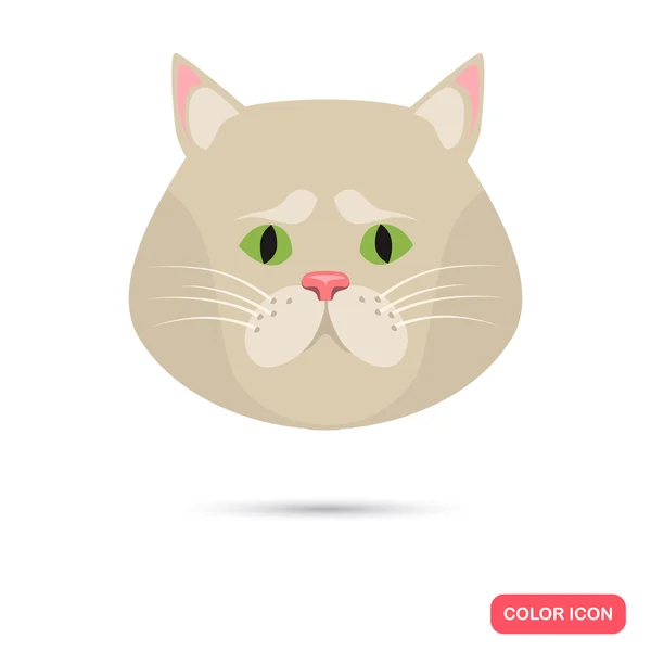 Gato bozal color plano icono — Vector de stock