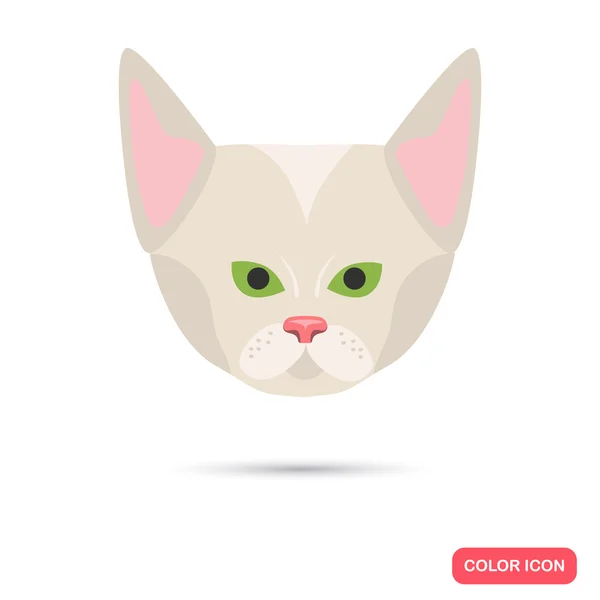 Gato bozal color plano icono — Vector de stock