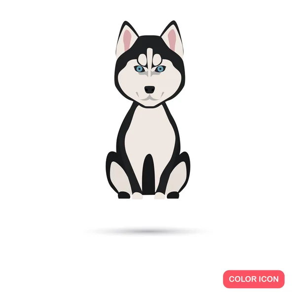 Color del perro icono plano — Vector de stock