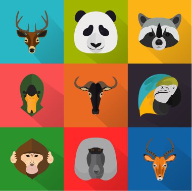 Hayvanlar düz ayarlamak renk