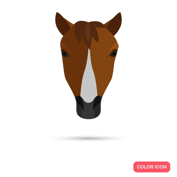 Ícone liso da cor do cavalo — Vetor de Stock