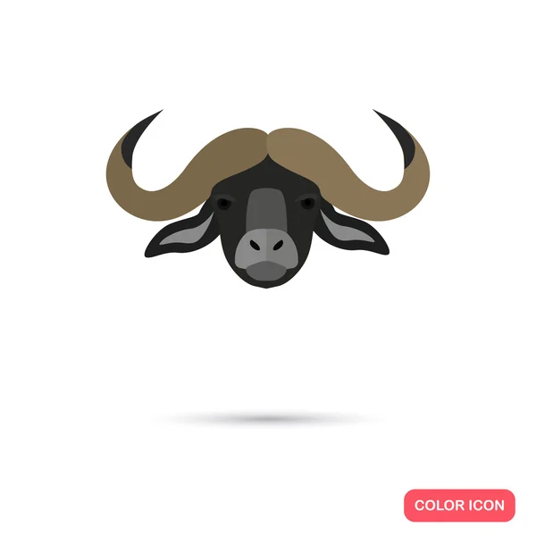Buffalo kolor ikony płaskie — Wektor stockowy