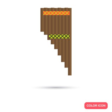 Kızılderililer müzik enstrüman renk düz simgesi