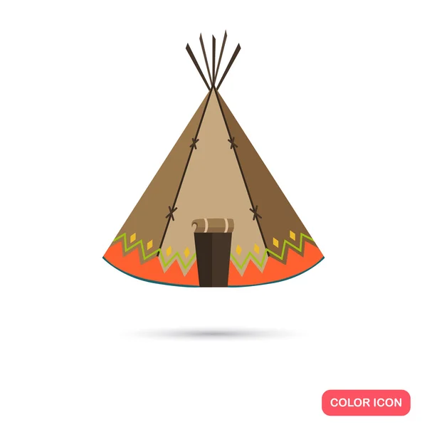 Índios wigwam cor plana ícone — Vetor de Stock