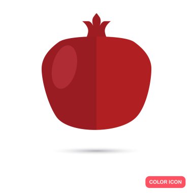 Nar rengi düz simgesi