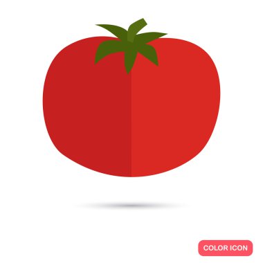 Domates renk düz simgesi