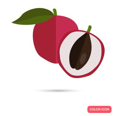 Lychee renk düz simgesi