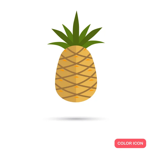 Icono plano de color piña — Vector de stock