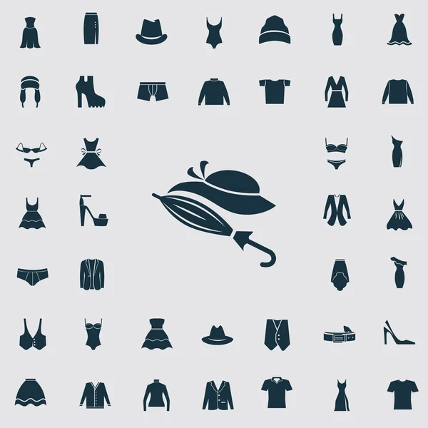 Set von vierzig Kleidungssymbolen — Stockvektor