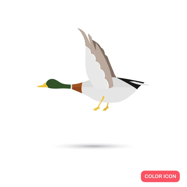 Pato icono plano de color — Vector de stock