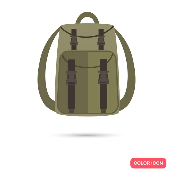Мисливський рюкзак кольоровий плоский значок — стоковий вектор