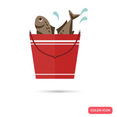 Balık yakalamak renk düz simgesi