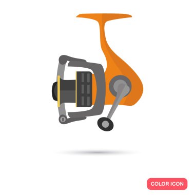 Reel renk düz simgesi Balık tutma