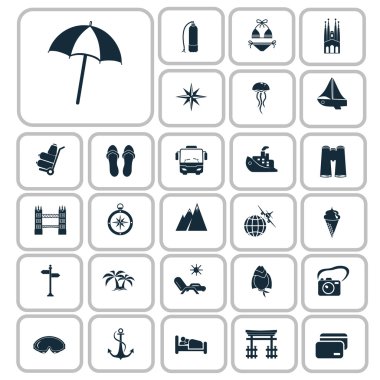 Yirmi yedi seyahat etmek simge kümesi