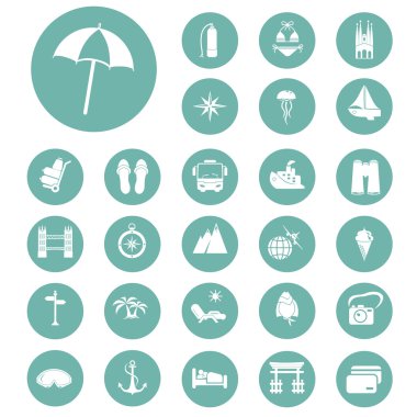 Yirmi yedi seyahat etmek simge kümesi