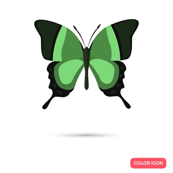 Color butterfly flat icon — Stock Vector