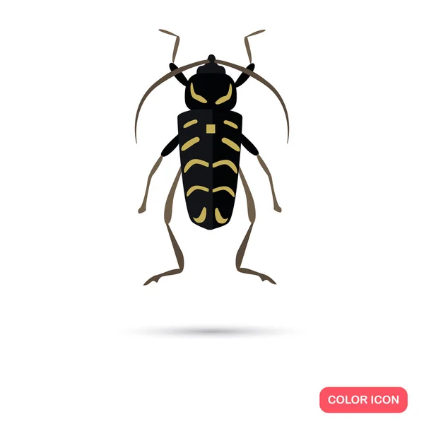 Кольорова піктограма плоского жука — стоковий вектор