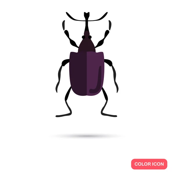 Color escarabajo plano icono — Vector de stock