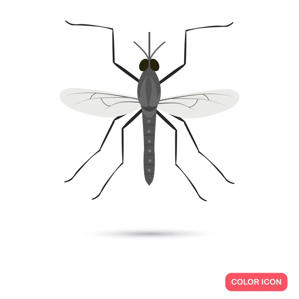 Színes lapos szúnyog ikon — Stock Vector
