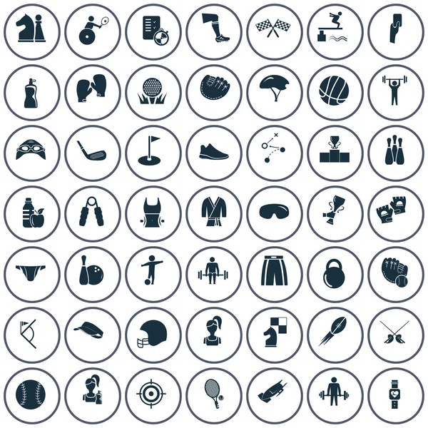 Conjunto de quarenta e nove ícones desportivos — Vetor de Stock