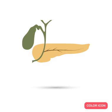 Pankreas renk düz simgesi