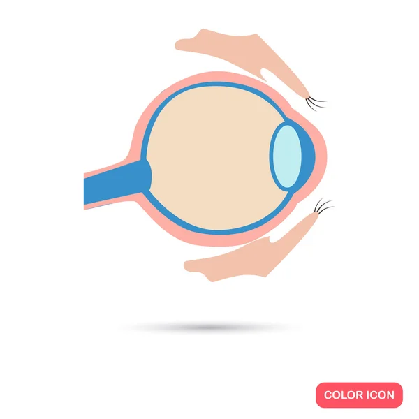 Human eyeball color flat icon — Stock Vector